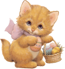a kitten with an egg basket